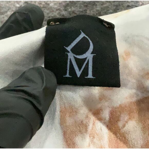 DM Made In Italy Silk Angels Renessance Print Mini Dress Long Sleeve XS - Picture 4 of 5